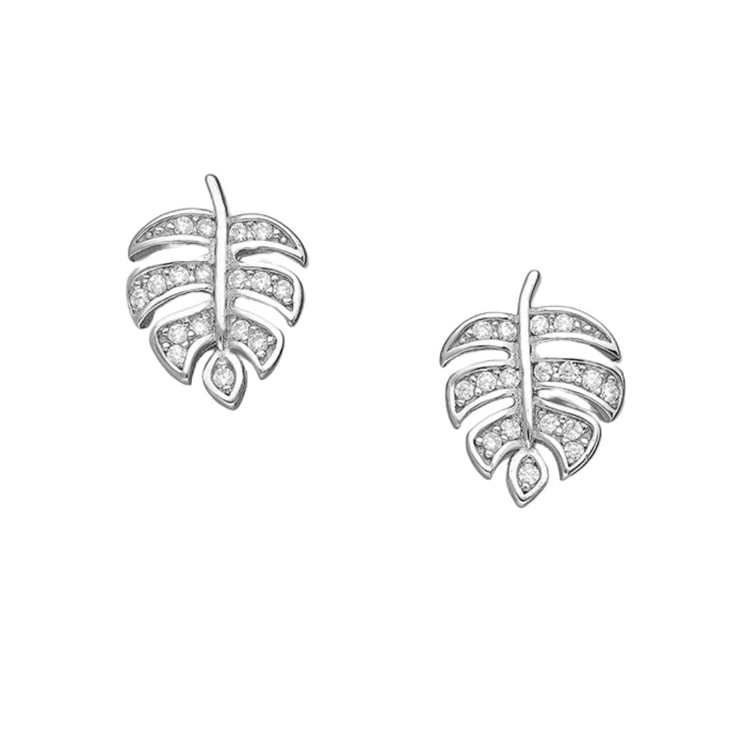 Flora Monstera Stud Earrings