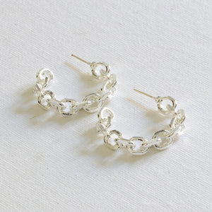 Delicate Chain Hoop Earrings