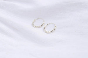 Medium Beaded Hoops