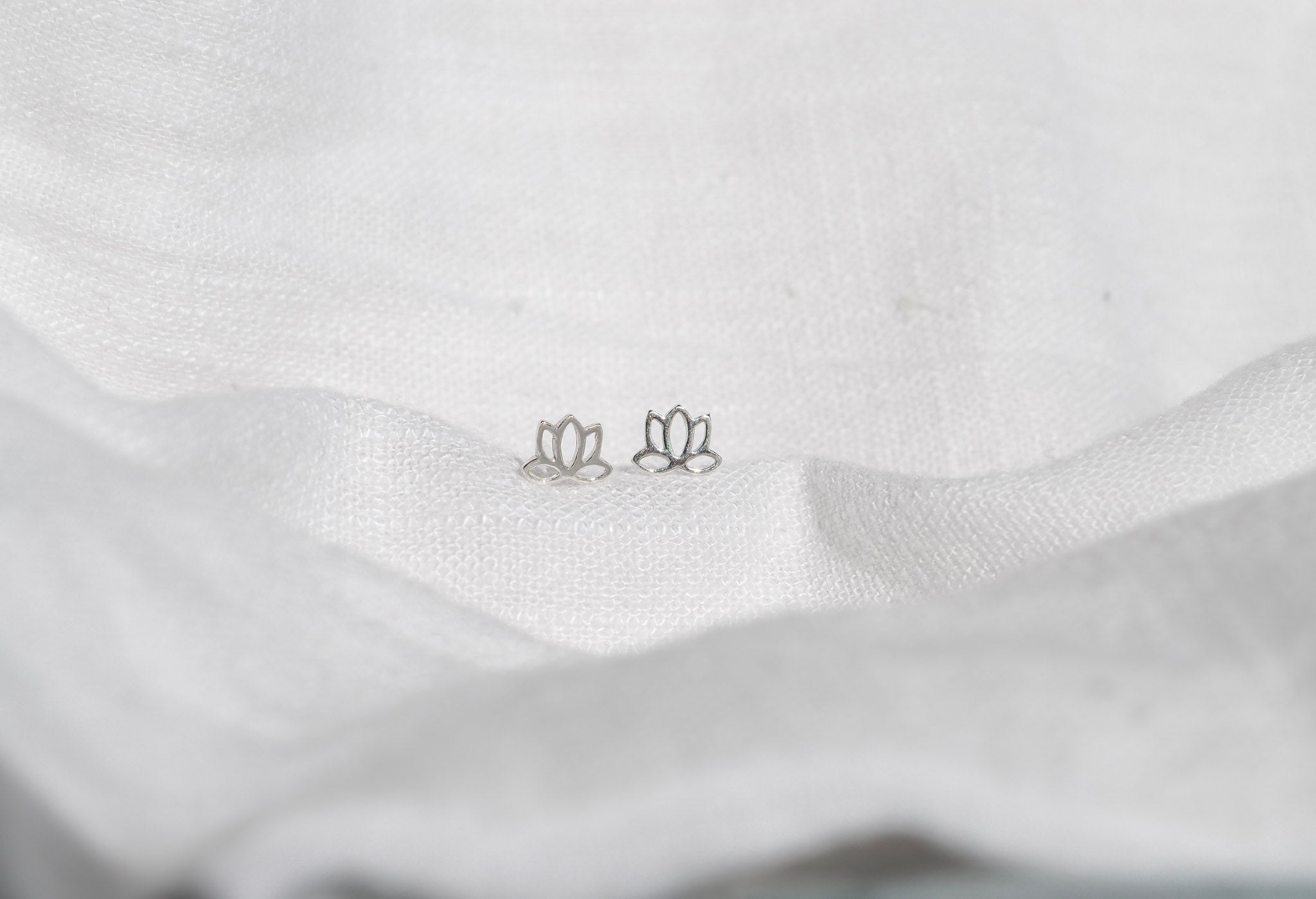 Dainty Lotus Stud Earrings