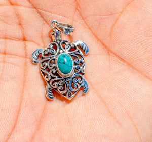 Turquoise Turtle Pendant