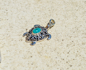 Turquoise Turtle Pendant