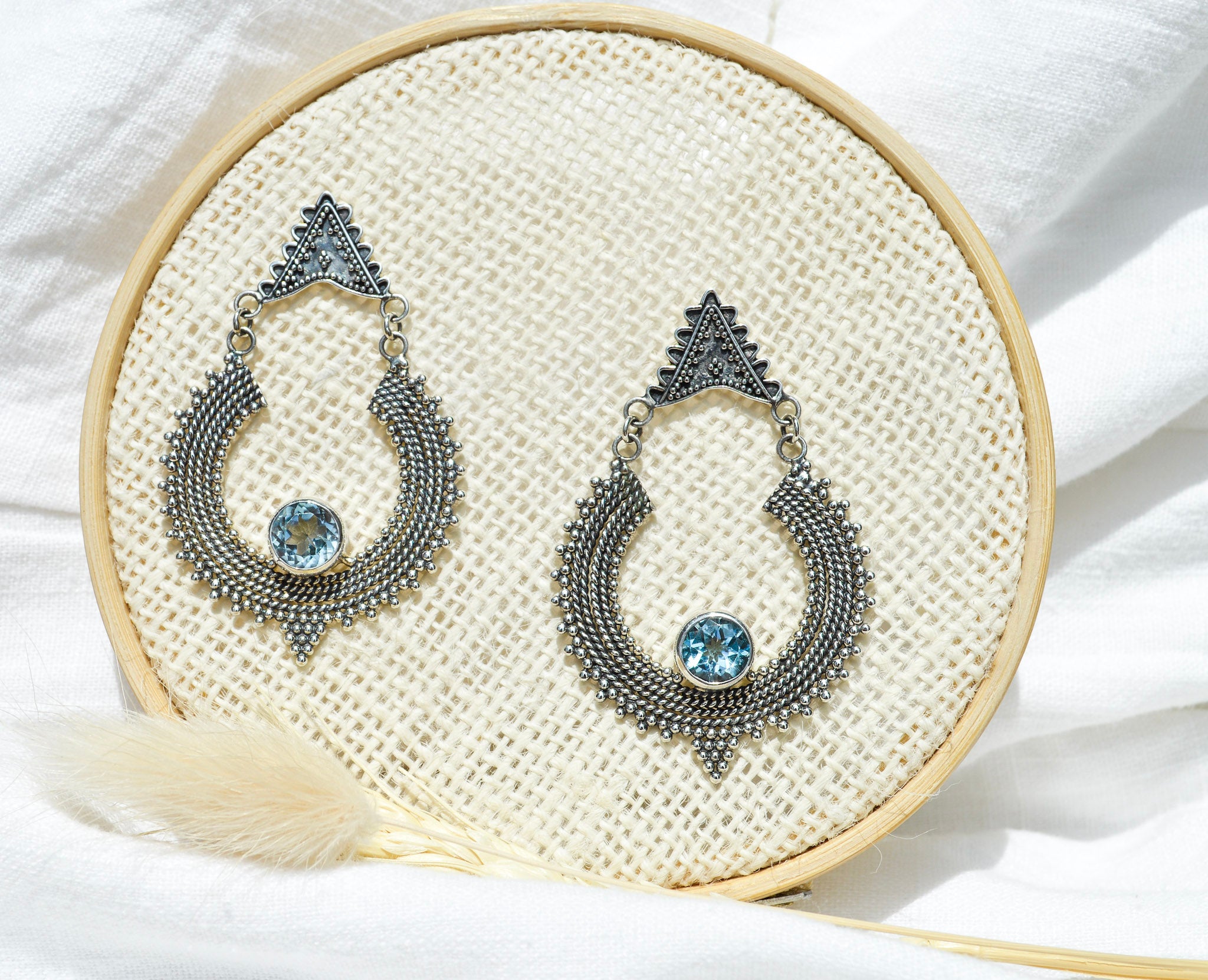 Maxi Blue Topaz Earring