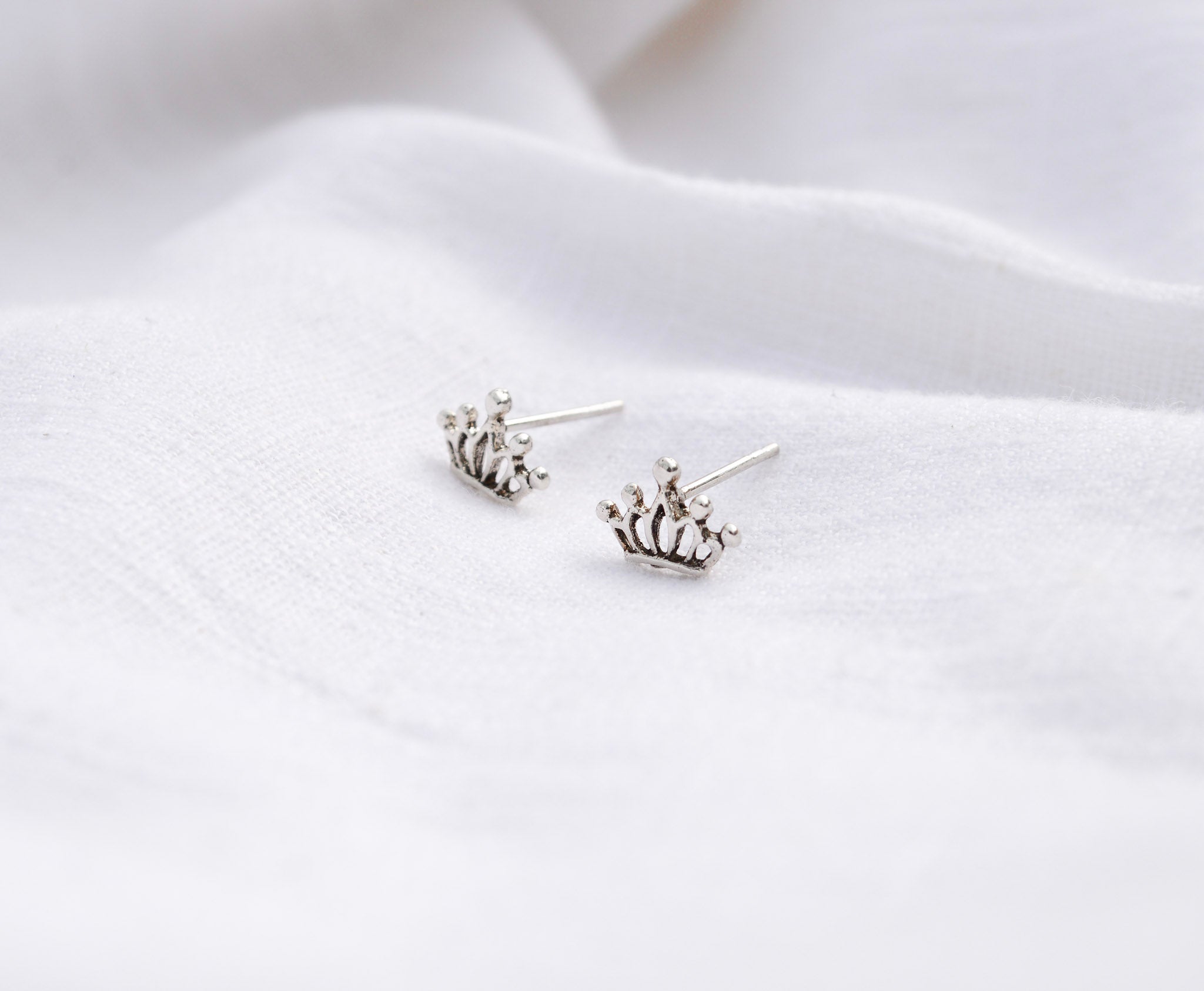 Princess Crown Stud Earrings