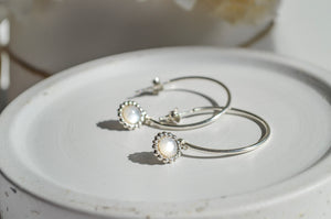 Sea Flower Mother of Pearl Hoops