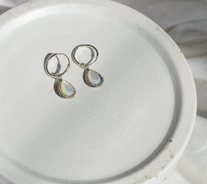 Drop Mother of Pearl Hoops