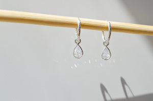 Sparkle Drop Hoop Earrings