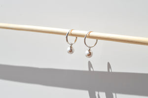 Delicate Pearl Hoop Earrings