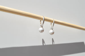 Delicate Pearl Hoop Earrings