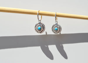 Medal Turquoise Hoop Earring