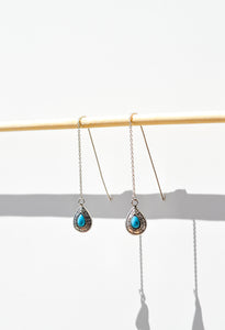 Turquoise Drop Threader Earrings