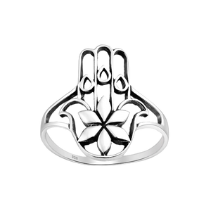 Hamsa Hand Ring – Moon Soul Silver