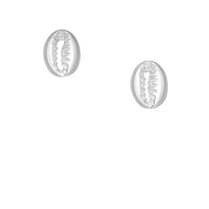 Cowrie Silver Stud Earrings