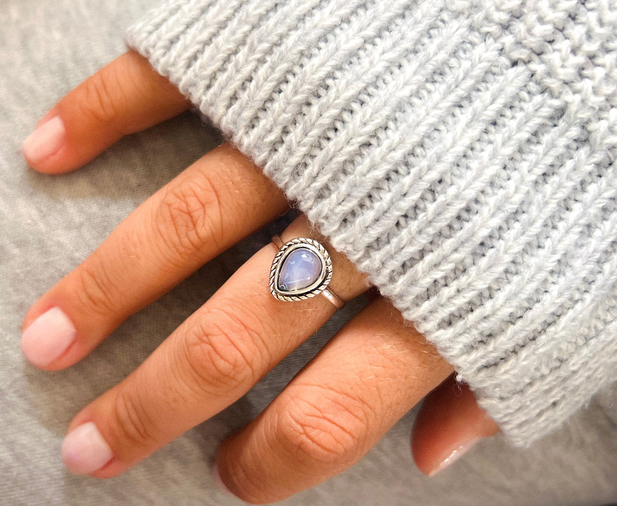 Droplet Moonstone Ring