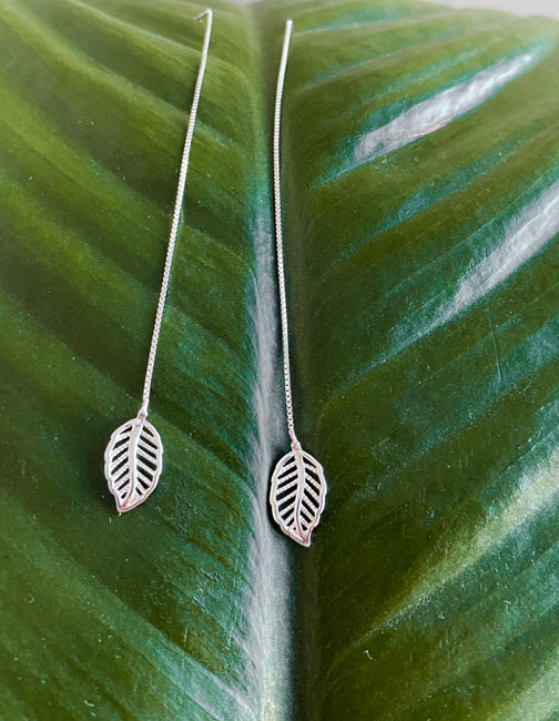 Threader Leaf Earring