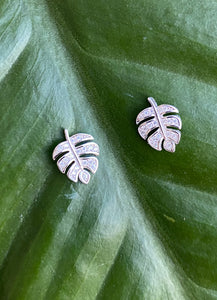 Flora Monstera Stud Earrings