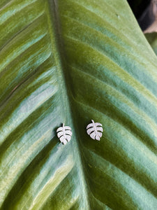 Flora Monstera Stud Earrings