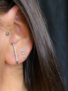 Trio Cz Stud Earring