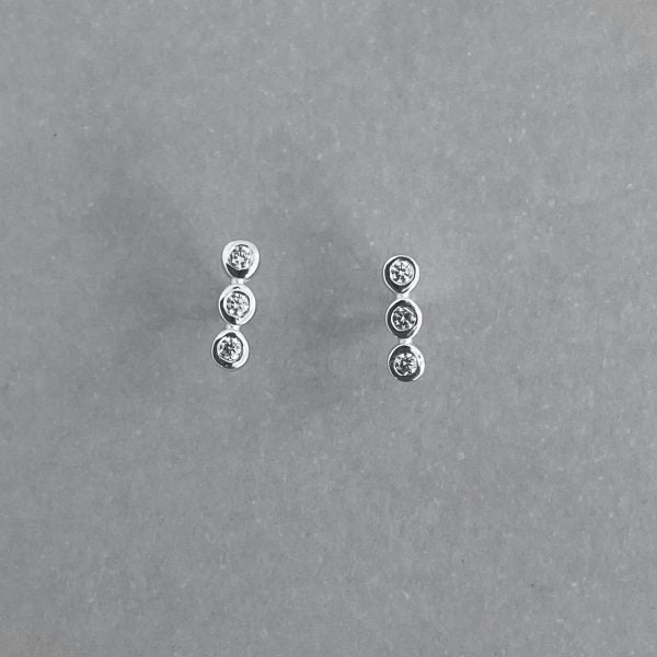 Trio Cz Stud Earring