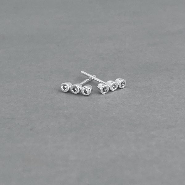 Trio Cz Stud Earring