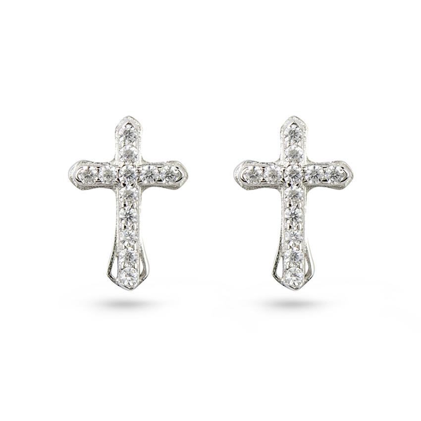 Cz Cross Stud Earrings