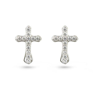 Cz Cross Stud Earrings