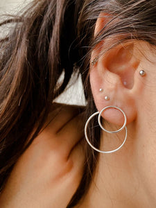 Double Circle Ear Jacket Earrings