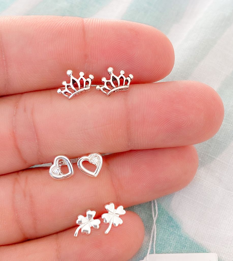 Princess Crown Stud Earrings