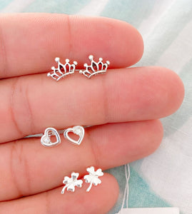 Princess Crown Stud Earrings