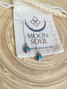 Turquoise Drop Threader Earrings