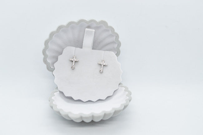 Cz Cross Stud Earrings