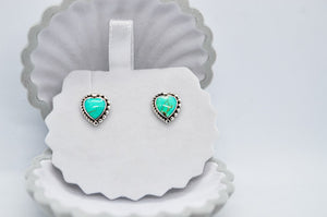 Turquoise Heart Stud Earrings