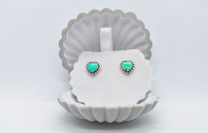 Turquoise Heart Stud Earrings