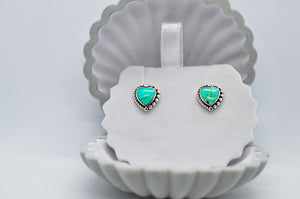 Turquoise Heart Stud Earrings