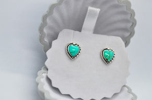 Turquoise Heart Stud Earrings