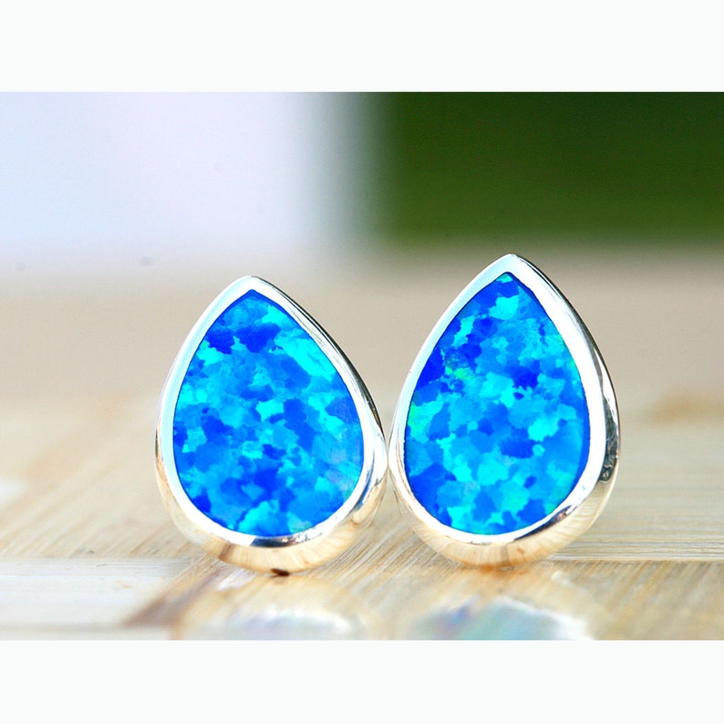 Blue Sky Opal Drop Earrings