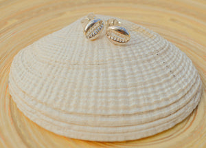 Cowrie Silver Stud Earrings