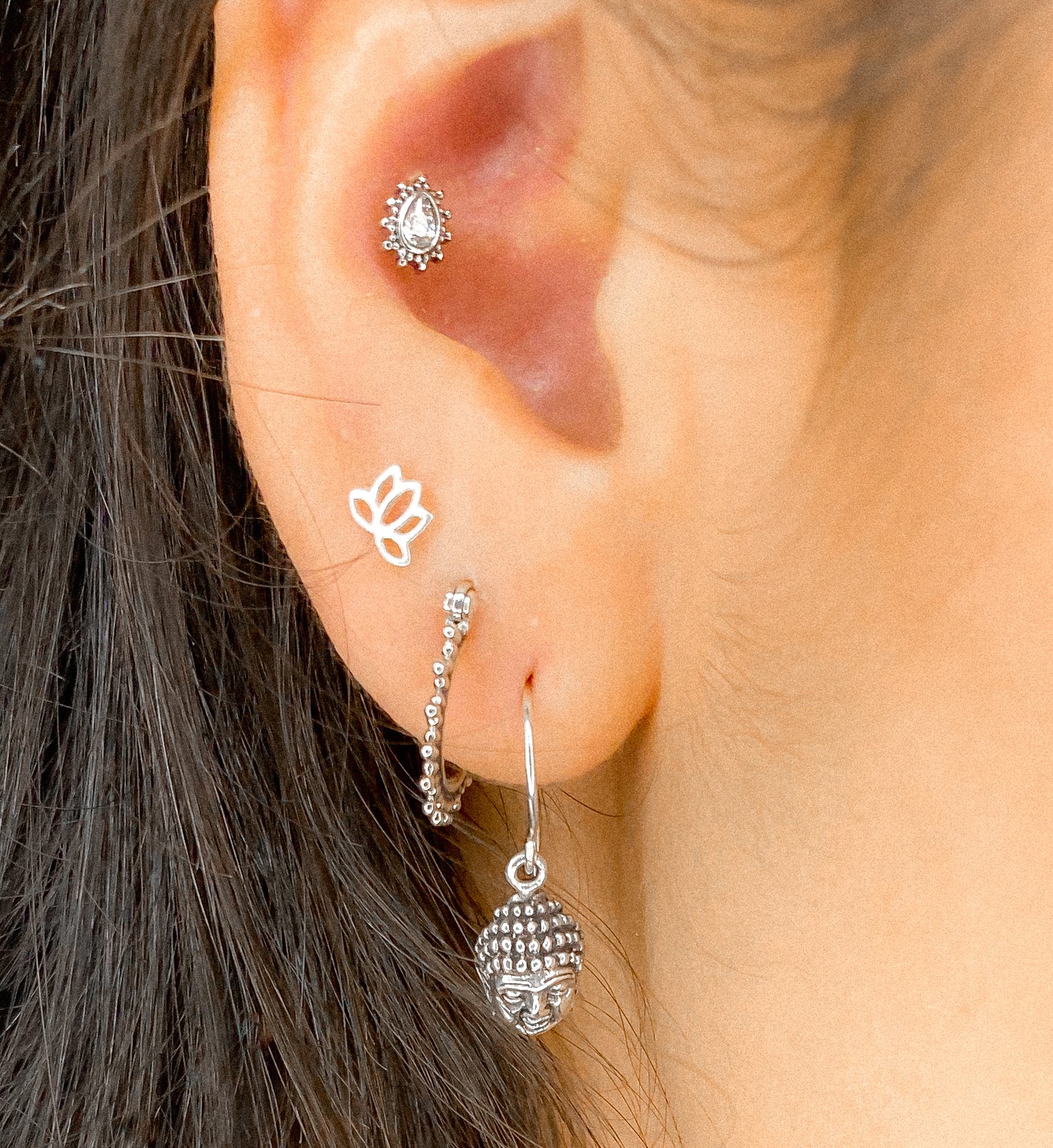 Dainty Lotus Stud Earrings