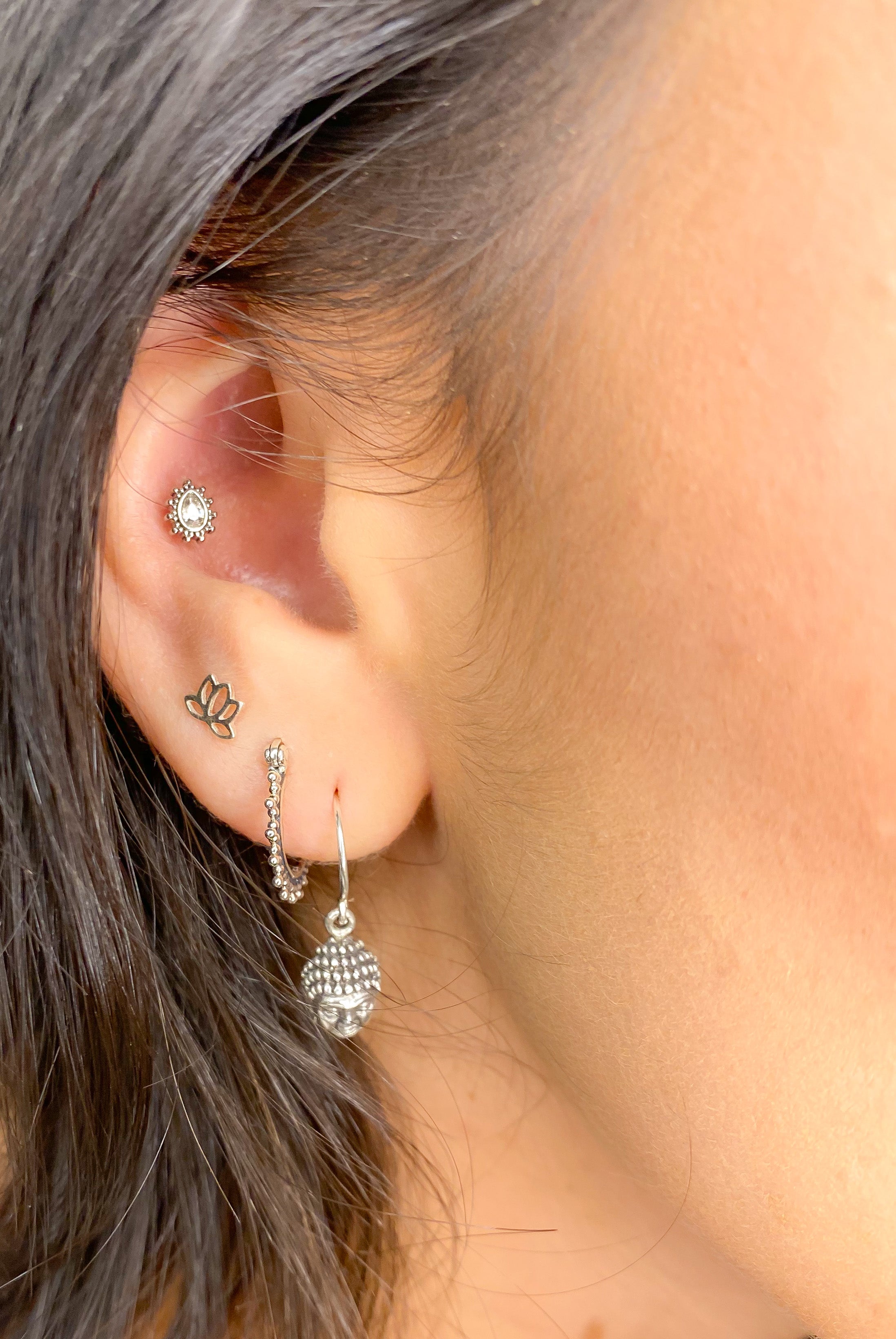 Dainty Lotus Stud Earrings