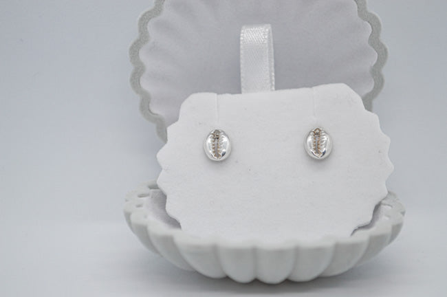 Cowrie Silver Stud Earrings